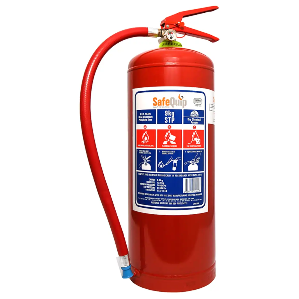 9kg DCP Fire Extinguisher with Wall Bracket